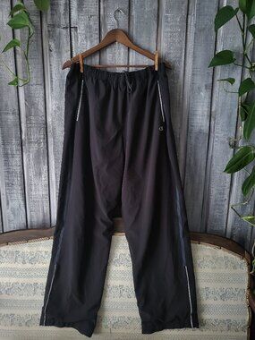 Champion Mens Black Windbreaker Track Pants XL Warm Up Athletic Pockets